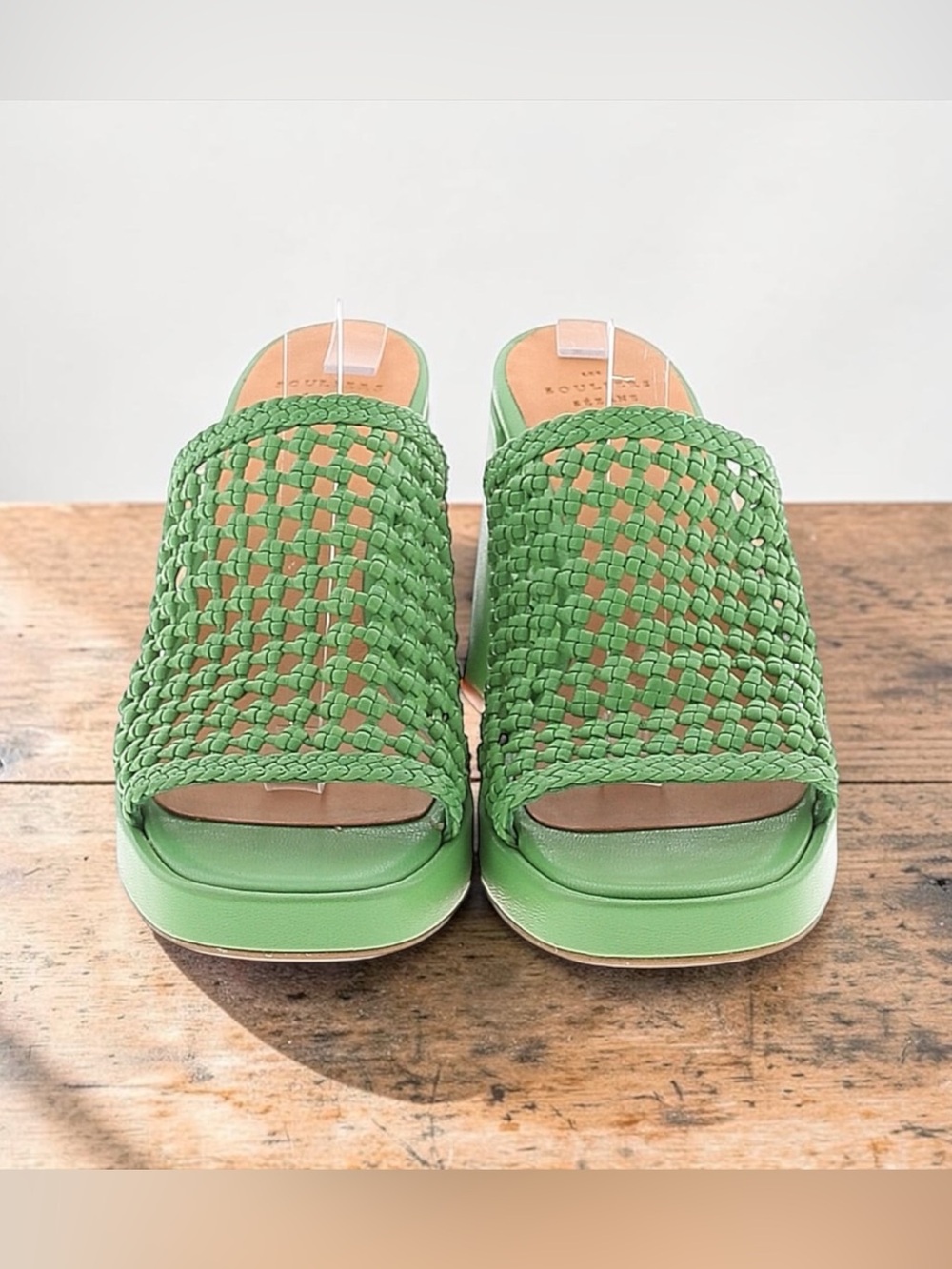 Sézane Annalisa High Mules in Bright Green Smooth Natural Leather FR 41 / US 10 - Picture 5 of 9
